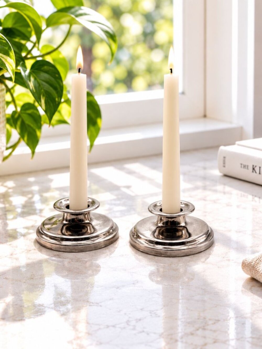 Wm. A. Rogers Silver Plated Vintage Candle Holders Pair 1920s Classic Design